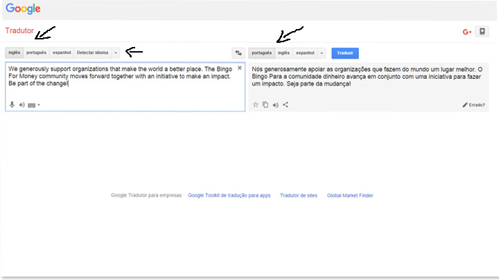 ferramentas do google - google translation