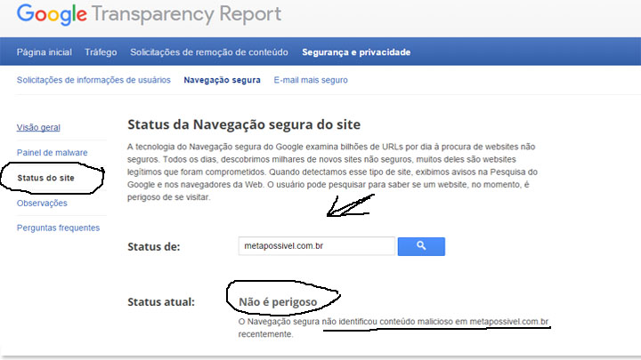 ferramentas do google - google transparency report