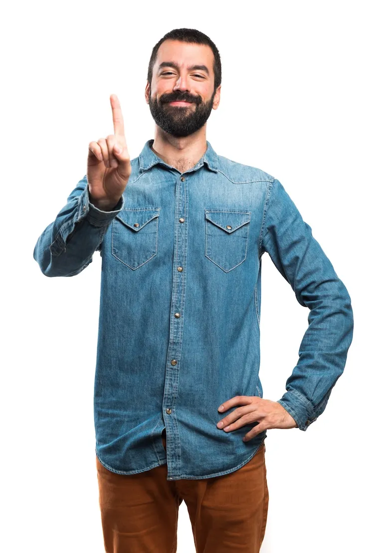 homem, um, calma, dica, casual, cta, chamando, vem, ação, atitude, ok, like, compartilhe, vamos lá, legal, sim,