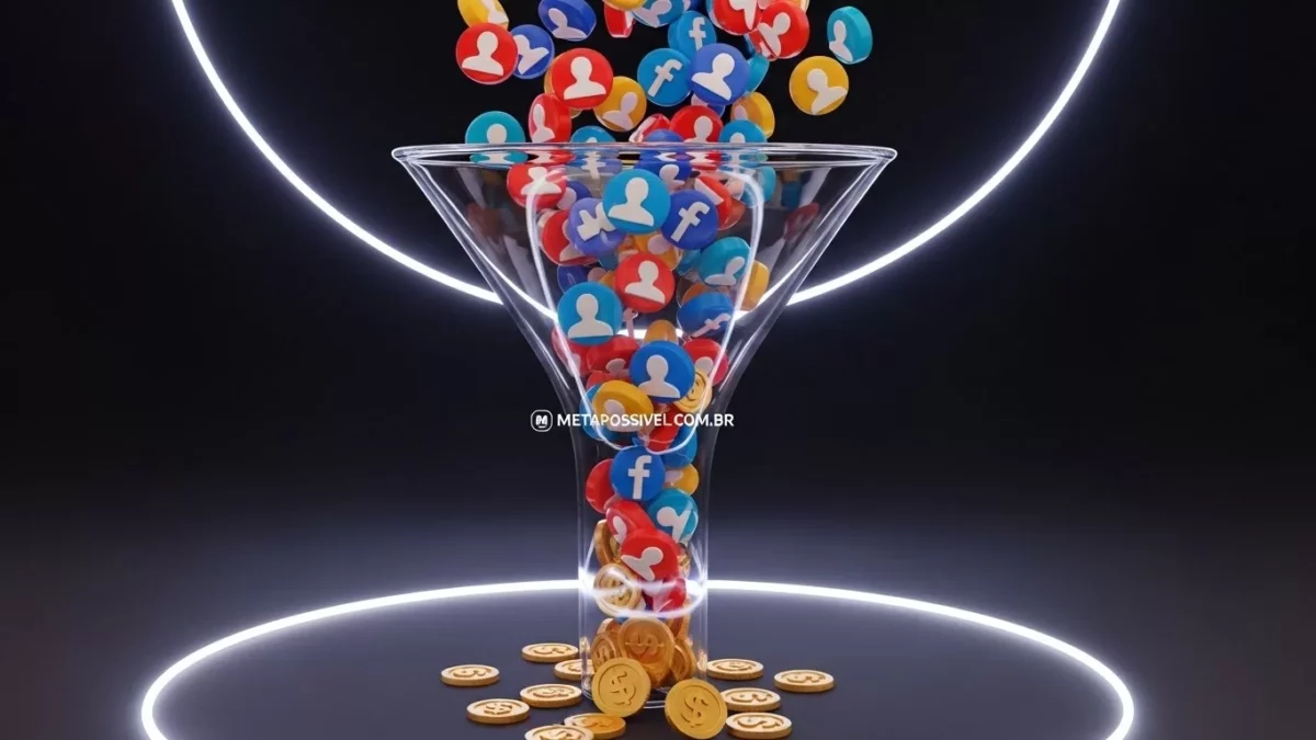 Diagrama de funil de vendas moderno exemplificando como usar Estratégias para TikTok para converter seguidores em clientes pagantes.